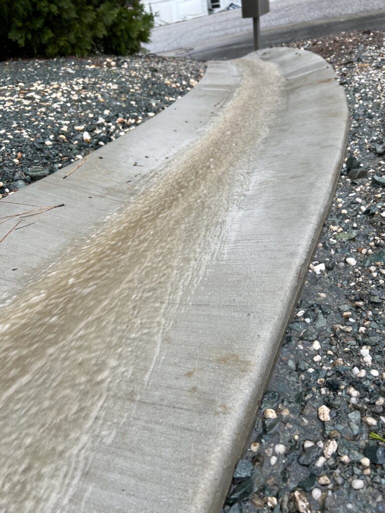 Concrete drainage for effective water runoff.
